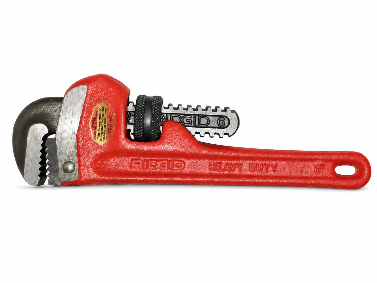 RIDGID 6 in. Heavy-Duty Straight Pipe Wrench on white background