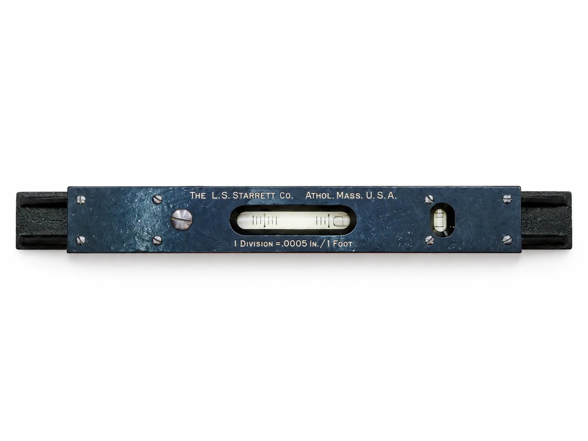 Starrett master precision level with dual spirit vials and 0.0005 in. per foot sensitivity